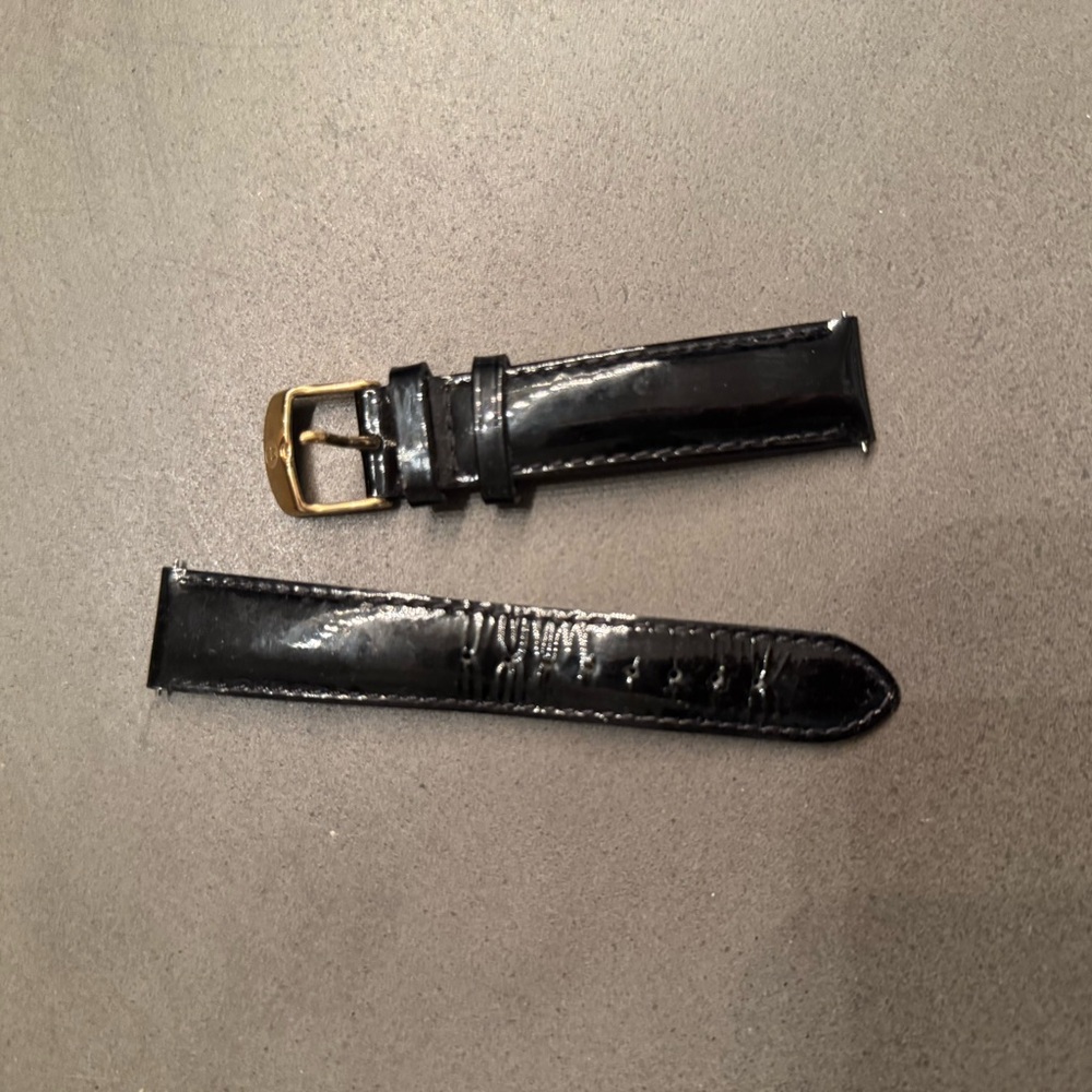 Michele Black Patent Deco Watch Strap